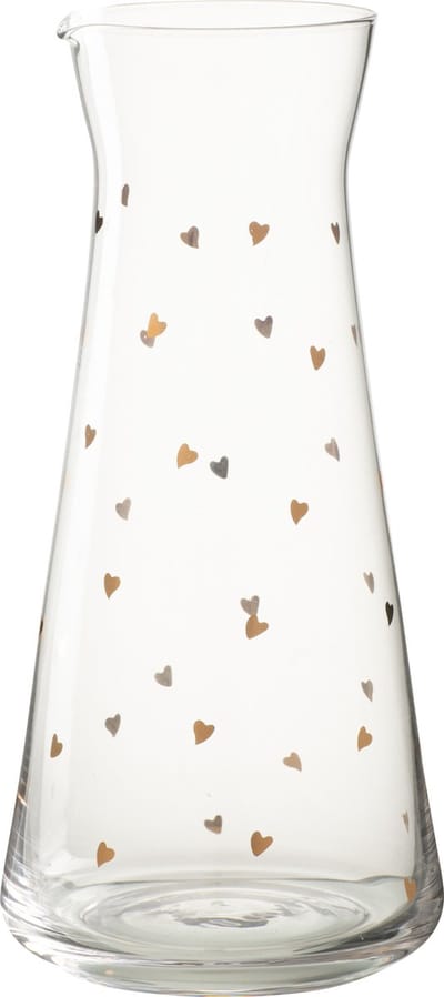 J-Line karaf Hart - glas - transparant/goud