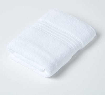 Homescapes Zero Twist Supima katoenen badhanddoek, wit