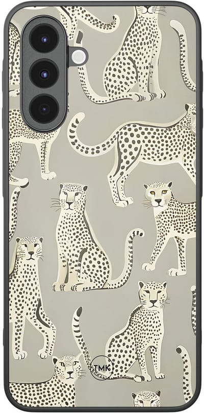 Hoesje geschikt voor Samsung Galaxy A16 - Cheetah chic - Beige - TPU case - Print - Hardcase zwart telefoonhoesje