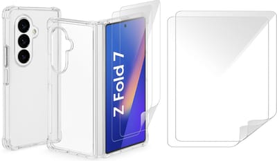 Hoesje geschikt voor Samsung Galaxy Z Fold 7 - 2x Screenprotector Volledig Dekkend Premium PET - Shockproof Transparant
