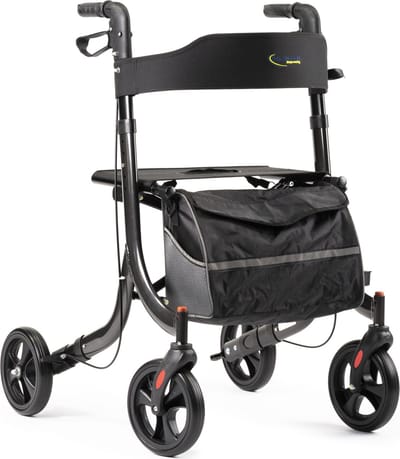 MultiMotion Light design rollator - Lichtgewicht rollator - Opvouwbaar - Antraciet - PU banden