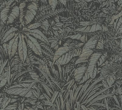 BLADEREN BEHANG | Botanisch - Groen Zwart Zilver - Living Walls Smart Surfaces