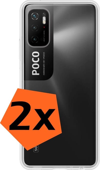 Hoes - 2 Stuks - Geschikt voor Xiaomi Poco M3 Pro - Sterk & Shockproof - Case Siliconen - Back Cover - Telefoon Hoes - Transparant