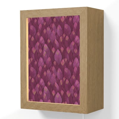 Wandlamp 15x20 cm - Oplaadbaar - Bladeren - Patroon - Burgundy - Wandlampen binnen woonkamer - Slaapkamer lamp met kabel - Decoratieve nachtlamp - Vloerlamp snoer