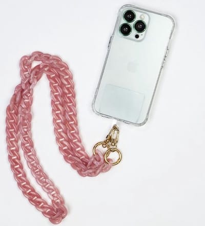 Casemania Universele Telefoonkoord met Kralen - Verstelbare Pols Ketting - Koord voor Telefoon - Roze