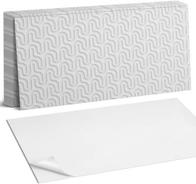 Coloray Plaktegels - Golven in 3D-lagen Zelfklevende Wandtegels - 40 cm x 20 cm - Wit Plaktegels - 10 stuks - Rechthoek PVC Tegels - Plaktegels Badkamer - Vloertegels Zelfklevend - Vinyltegels Vloer Zelfklevend - Portugese Tegels