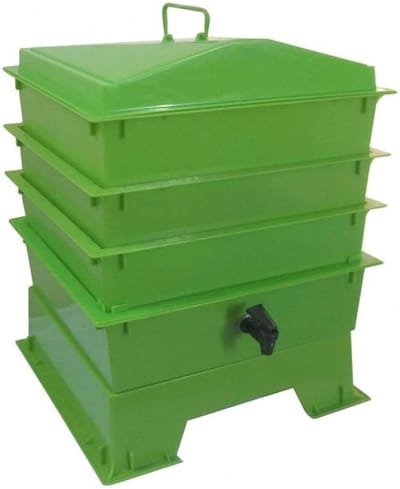 Wormenbak - Compostbak - Afval verwerken - Uitbreidbaar systeem - 50 Liter - Zwart