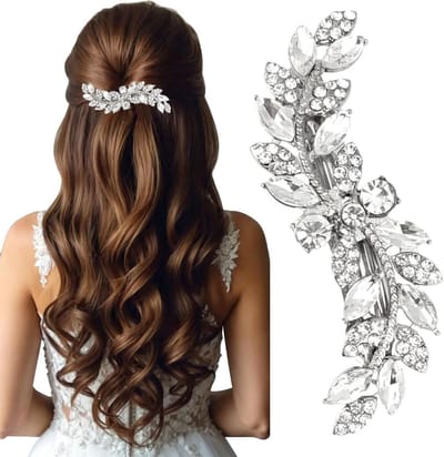 Dailygoods- Haarspelden Sprankelend - Haaraccessoire Bruid - Zilveren Haarspeld - Sterke Grip - Geschikt voor Lang Haar - Hoogwaardige Legering - Haaraccessoires