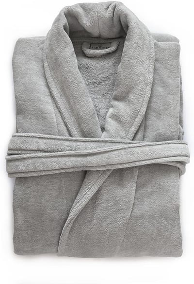LINNICK Pure Badjas Velours - 100% Katoen - Light Grey - Maat S - Badjas Dames - Badjas Heren