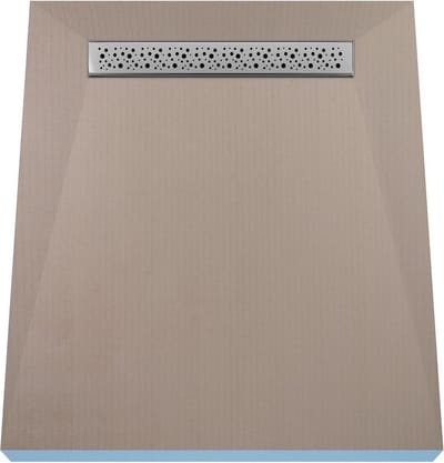 Betegelbare doucheplaat 90 x 150 cm met goot Wiper Showerlay Mistral afvoer horizontale goot hoofdzijde betegelbaar douchebord douchebak gelijkvloers