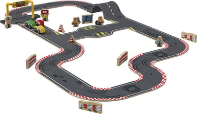 Playtive Houten stratenset - Racebaan - Baanlengte 4 meter - Vanaf 2 jaar