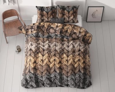 Sleeptime Dekbedovertrek Trendy knits Bruin 200 x 200/220 - 2 kussenslopen 60x70 - Tweepersoons