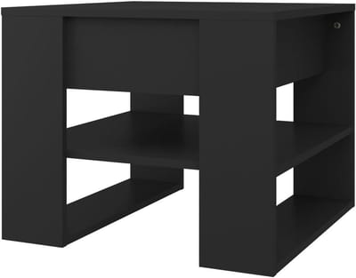Salontafel - Bijzettafel Koffietafel - Woonkamer Decoratie - Met Opbergschap - 55.5x55x45 cm - Zwart