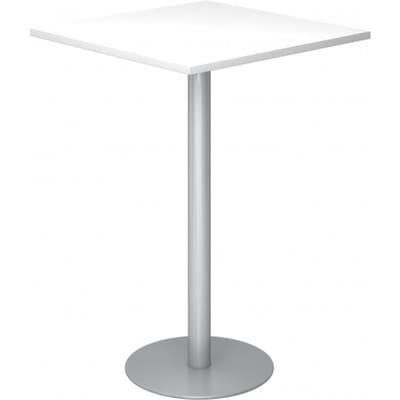 BISTRO H88Q S - Systeem conferentietafel Wit 80 x 80 Zilver