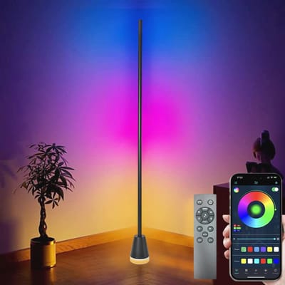 Staande LED-lamp 150 cm met Afstandsbediening en App - 16 Miljoen Kleuren, 200+ Scènemodi en Muziekmodi voor Woonkamer, Slaapkamer en Speelkamer