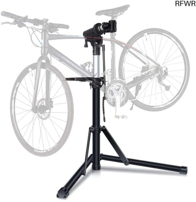 RFWR® Fietsreparatiestandaard voor Onderhoud - Verstelbare Hoogte, 360° Draaibare Grip, Draagbaar en Opvouwbaar Design voor Racefietsen en Mountainbikes