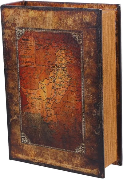 Decoratieve Boekdoos - Verborgen Opbergruimte - Sieraden Opbergen - Gesimuleerd Boekmodel - 30 cm Lengte - Kaki