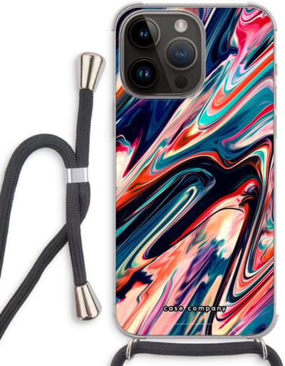 Case Company® - Hoesje met koord geschikt voor iPhone 14 Pro Max hoesje met Koord - Quantum Being - Telefoonhoesje met Zwart Koord - Bescherming aan alle Kanten en Over de Schermrand