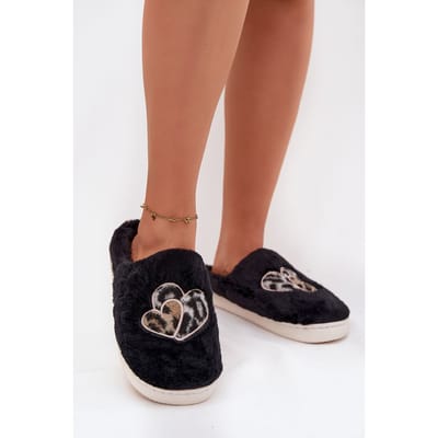 Heart Cozy Slippers - Zwart / 36/37