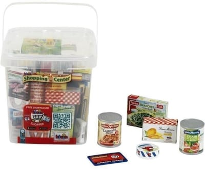 Grote opbergdoos bekleed met dummy foodboxen met bekende merken en in het Frans - Klein - 7210