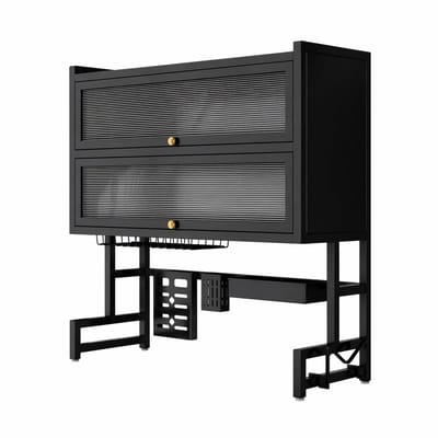 Velmio Keukenkast - 2 Lagen - Afwasrek boven gootsteen - Keuken Organizer - Vertstelbaar - Met zuignappen voor anti-slip