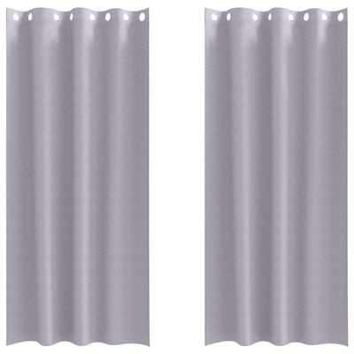 vidaXL Zwart-out Gordijnen met Ringen 2 st Metaalgrijs 225 x 140 cm