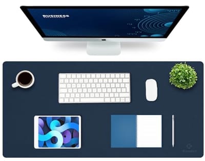 Bureau Mat - Waterdichte Desk Pad en Onderlegger voor Laptop (43x90cm, Donkerblauw)