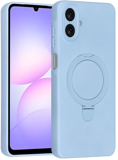 Telefoonhoesje geschikt voor Samsung Galaxy A07 4G - Magnetische Backcover met Ringstand - Geschikt voor MagSafe-accessoires - FuturiQ - Baby Blue