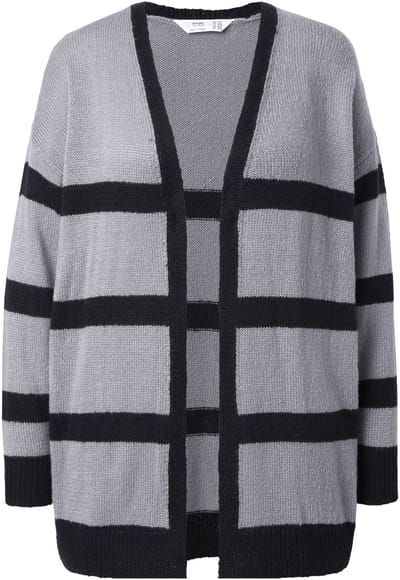 Angel of Style - Dames - Vest oversized gestreept - Loodgrijs - Maat 46+