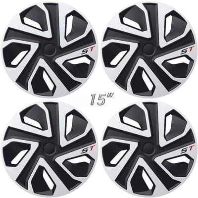 Wieldoppen ST-GTS 15 inch zilver/zwart/ST logo (set a 4 stuks in doos)