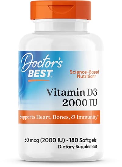 Doctor's Best - Vitamine D3 2000 IU - 180 Softgels