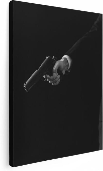 Artaza Canvas Schilderij Maffia - 30x40 cm - Klein - Muurdecoratie Mancave - Wanddecoratie Gangster - Kamer Accessoires