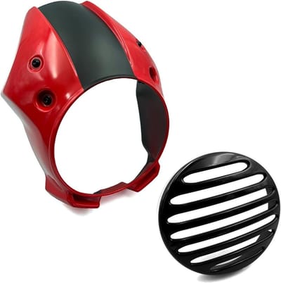Motor Windscherm - Kuipje Voorruit - Bescherming Motor - Inclusief Koplamp Guard - 3x2x1 cm - Rood Zwart