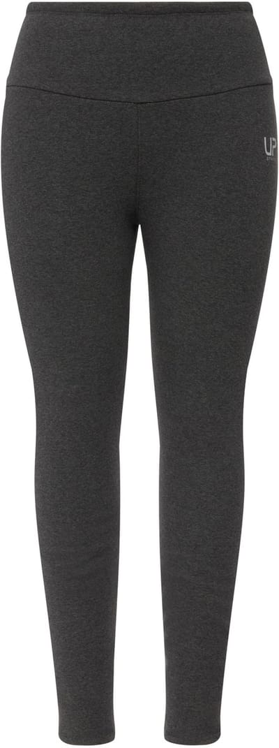 Ulla Popken - Dames - Leggings voering van geweven bont extra warm hoge taille - Antraciet melange - Maat 42+