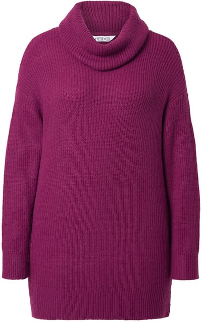 Studio Untold - Dames - Trui oversized colkraag - Braambes - Maat 42+