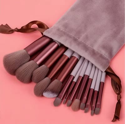 Professionele 13-delige Make-up Kwasten Set met Luxe Opbergzak – Voor Foundation, Contour, Poeder, Oogschaduw & More!  Perfect cadeau voor Kerst!