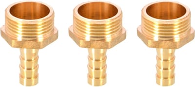 3PCS Messing Barbed Wire Slangfitting Koppeling Connector 10mm naar 3/4" Mannelijke BSP Draad, Slangadapter voor Tuin en Waterleiding