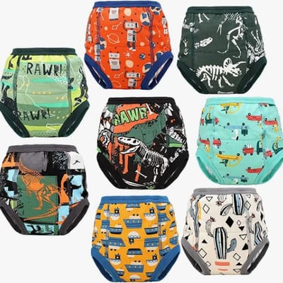 Set van 8 oefenbroekjes, zindelijkheidstraining, luierbroekjes, oefenen met zindelijkheid broekjes, toilettraining, 4 jaar