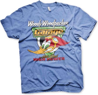 Woody Woodpecker Heren Tshirt -S- Garage Blauw