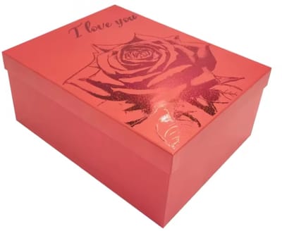 Luxe Doos met Deksel - 23*16.5*9.5cm - Rood - Cadeaudoos / Opbergdoos – Stevig & Herbruikbaar – Voor Cadeaus, Kerst, Bruiloft of Opslag