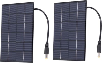 Zonnepaneeloplader - Batterijoplader - Kampeer Verlichting - Hoge Conversie - 13.5 x 11 cm - Zwart