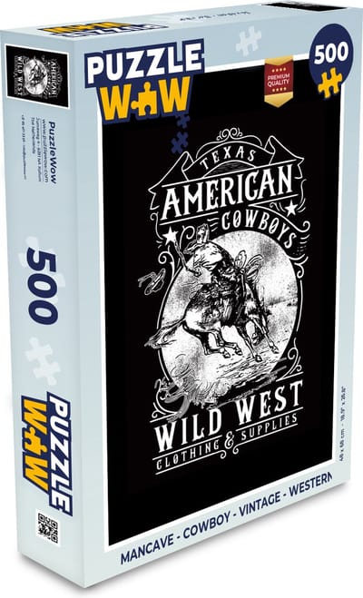 Puzzel Mancave - Cowboy - Vintage - Western - Legpuzzel - Puzzel 500 stukjes