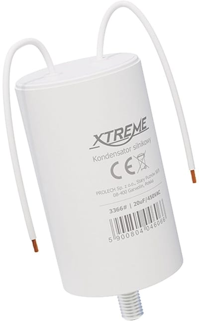 XTREME Motorcondensator 20µF 450V AC - Condensator met Kabels - Start/Bedrijf