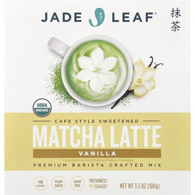 Jade Leaf Matcha, matcha latte, vanille, 100g (3,5 oz) beige