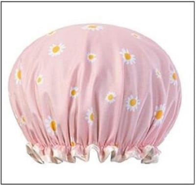 Dikke 1Stuks Douche muts - Shower Cap - Pink Daisy - Waterdicht - BadMuts  - Dubbele Laag - Douchemuts Haar Cover Bedekking - Vrouwen Benodigdheden DoucheCap Badkamer Accessoires