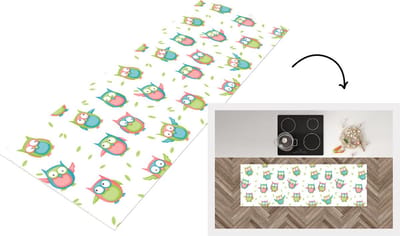 Keukenloper - Loper keuken - Uilen - Patronen - Kinderen - 150x50 cm - Keukenloper vinyl