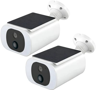 TWUFY Solar Camera - Beveiligingscamera Draadloos Buiten - Buiten Camera met Nachtzicht - Buiten Camera met Zonnepaneel - Bewakingscamera voor Buiten - Beveiligingscamera Buiten - 4MP Ultra HD - Met wifi en App - 2 Stuks