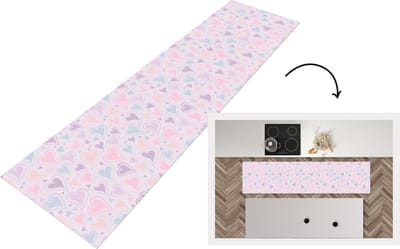 Keukenloper - Loper keuken - Meiden - Hartjes - Patronen - 200x50 cm - Keukenloper vinyl