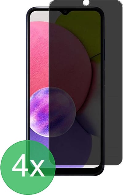 Screenprotector Geschikt voor: Samsung Galaxy A03s Privacy Full 4x - screen protector - volledige glas - bescherming - beschermglas - Anti Spy - ZT Accessoires
