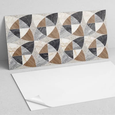 Coloray Wandpanelen Zelfklevend - Geometrisch tegelpatroon PVC Wandpaneel - 100 cm x 50 cm - Grijs Wandbekleding Zelfklevend - 1 stuk - Texturen Wandpanelen Zelfklevend - Wandbord Keuken - Wandpaneel Badkamer